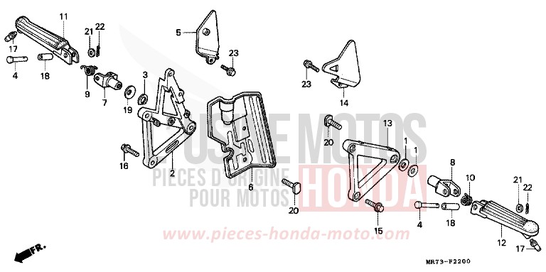 STEP for VFR750R PEARL CRYSTAL WHITE (NH193H) from 1988