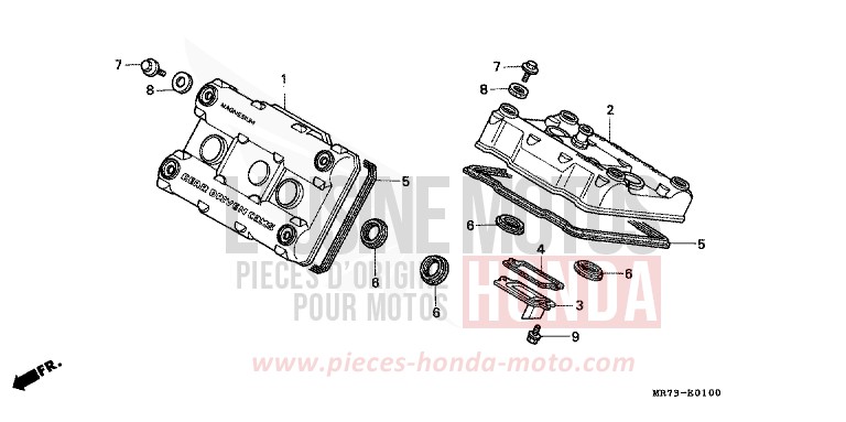 CYLINDER HEAD COVER for VFR750R PEARL CRYSTAL WHITE (NH193H) from 1989
