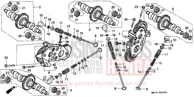 CAMSHAFT/VALVE for VFR750R PEARL CRYSTAL WHITE (NH193H) from 1989