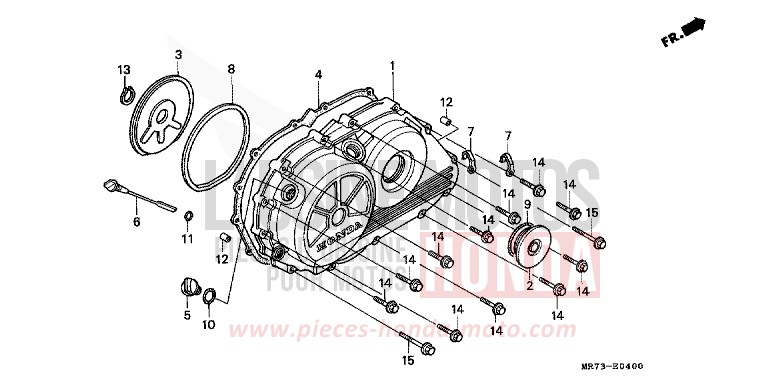 RIGHT CRANKCASE COVER for VFR750R PEARL CRYSTAL WHITE (NH193H) from 1989