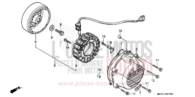 GENERATOR for VFR750R PEARL CRYSTAL WHITE (NH193H) from 1989