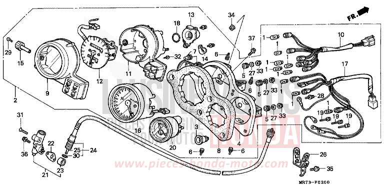 METER for VFR750R PEARL CRYSTAL WHITE (NH193H) from 1989