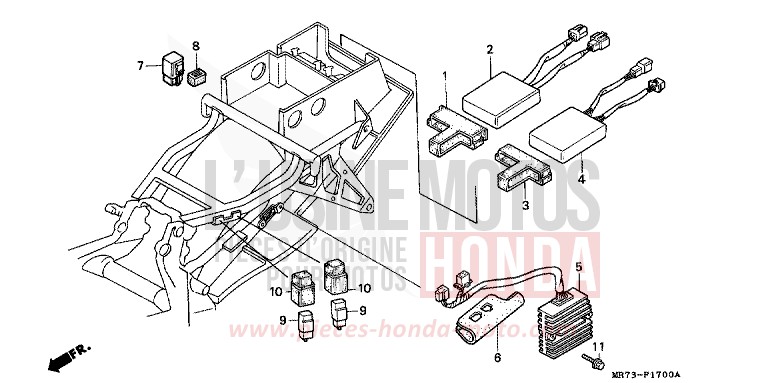 C.D.I. UNIT/RECTIFIER for VFR750R PEARL CRYSTAL WHITE (NH193H) from 1989