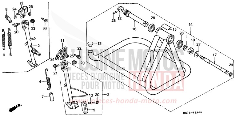 STAND for VFR750R PEARL CRYSTAL WHITE (NH193H) from 1989