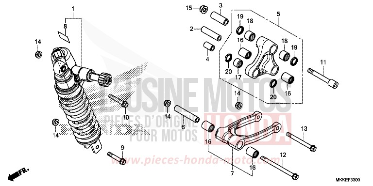 REAR CUSHION for CRF1000 MAT BALLISTIC BLACK METALLIC (NHA86) from 2019