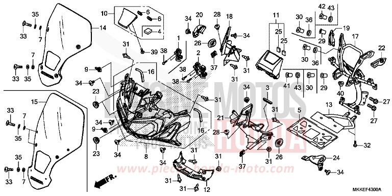 FRONT COVER for CRF1000 MAT BALLISTIC BLACK METALLIC (NHA86) from 2019