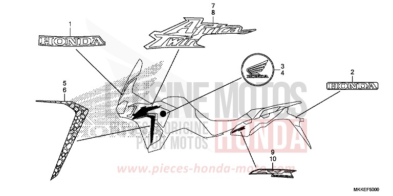 MARK/STRIPE (1) for CRF1000 MAT BALLISTIC BLACK METALLIC (NHA86) from 2019