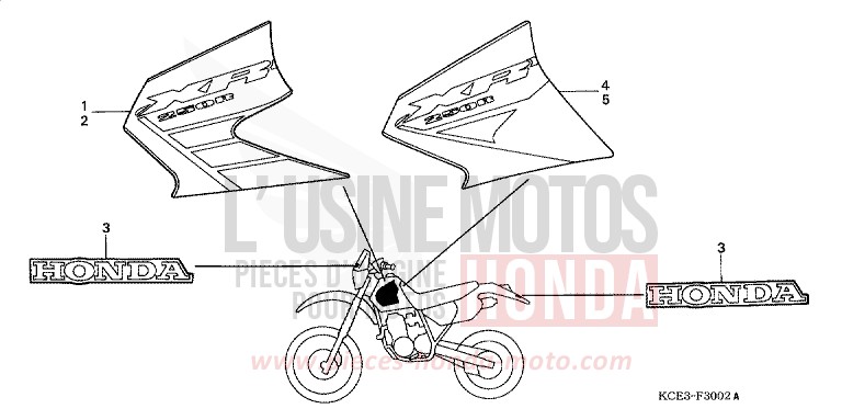MARK (XR250R2/3) for XR250R FIGHTING RED (R134) from 2002