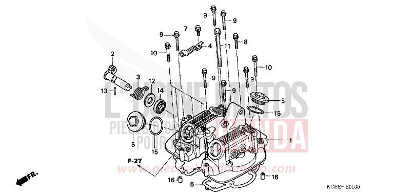 COPERCHIO TESTATA per XR250R FIGHTING RED (R134) del 2004