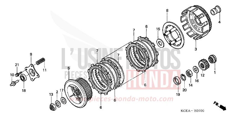 CLUTCH for XR250R FIGHTING RED (R134) from 2004