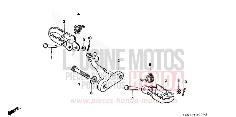 PEDANA per XR250R FIGHTING RED (R134) del 2004