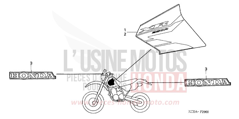 MARK for XR250R FIGHTING RED (R134) from 2004