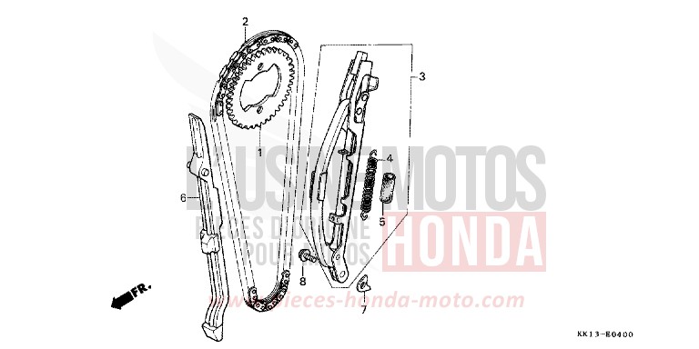 CAM CHAIN/TENSIONER for XR250R FLASH RED (R119) from 1984