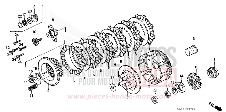 CLUTCH for XR250R FLASH RED (R119) from 1984