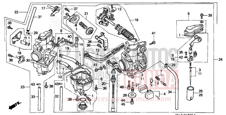CARBURETOR (XR250RE/RF) for XR250R FLASH RED (R119) from 1984