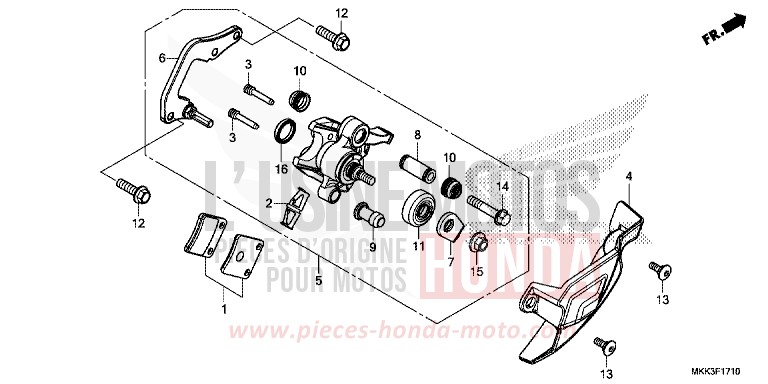 PARKING BRAKE CALIPER for CRF1000 PEARL GLARE WHITE (NHB53HB) from 2018