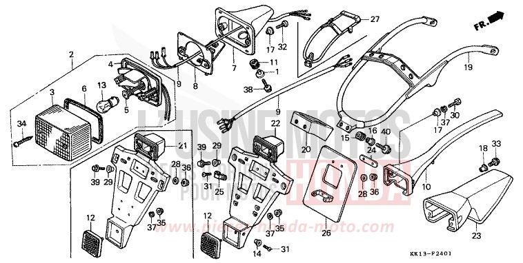 TAILLIGHT (2) for XR250R FLASH RED (R119) from 1984