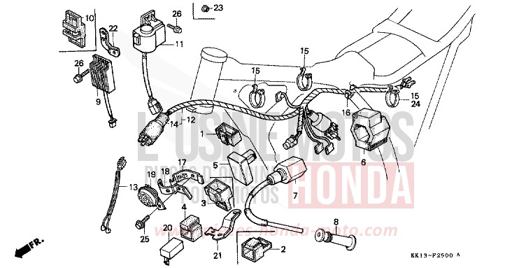 WIRE HARNESS/C.D.I. UNIT/IGNITION COIL for XR250R FLASH RED (R119) from 1984