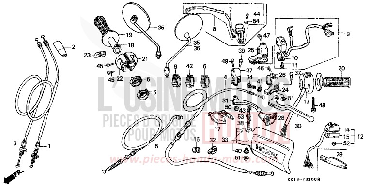 HANDLE LEVER/SWITCH/CABLE for XR250R FLASH RED (R119) from 1985