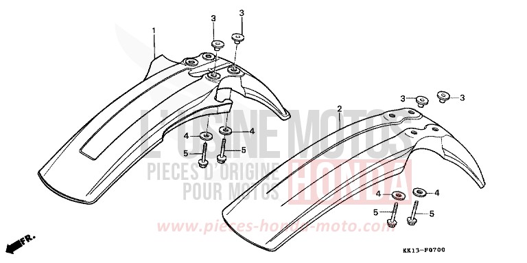 FRONT FENDER for XR250R FLASH RED (R119) from 1985