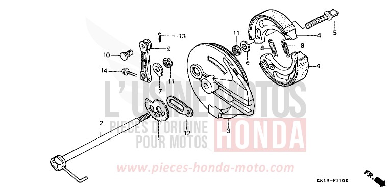 REAR BRAKE PANEL for XR250R FLASH RED (R119) from 1985