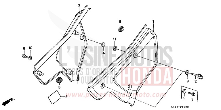 SIDE COVER for XR250R SHASTA WHITE (NH138) from 1991