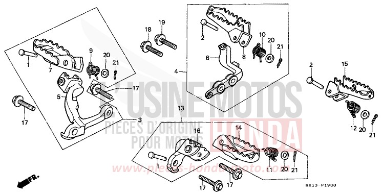 STEP for XR250R SHASTA WHITE (NH138) from 1991