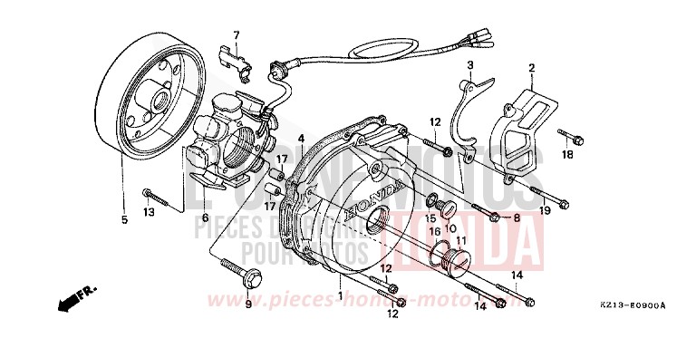 LEFT CRANKCASE COVER for XR250R SHASTA WHITE (NH138H) from 1992