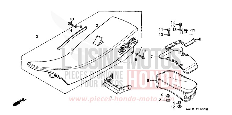 SEAT for XR250R SHASTA WHITE (NH138H) from 1992