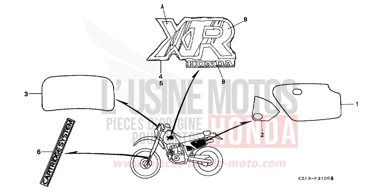 MARK (RN) for XR250R SHASTA WHITE (NH138H) from 1992