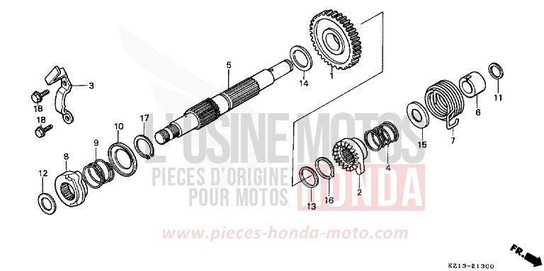 KICK STARTER SPINDLE for XR250R SHASTA WHITE (NH138H) from 1994