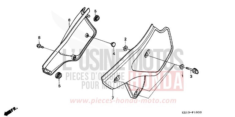 SIDE COVER for XR250R SHASTA WHITE (NH138H) from 1995