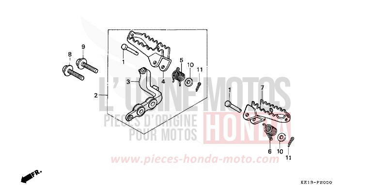 STEP for XR250R SHASTA WHITE (NH138H) from 1995