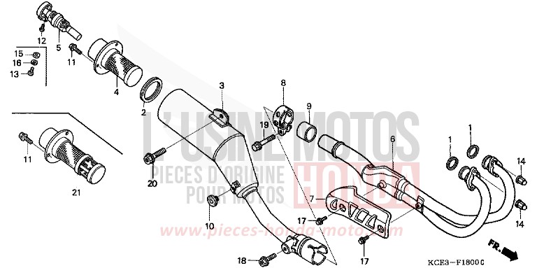 EXHAUST MUFFLER for XR250R ROSS WHITE (NH196) from 1996
