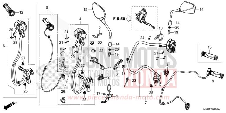 SWITCH/CABLE (CRF1000D/D2/DL/DL2) for CRF1000 DEGITAL SILVER METALLIC (NHA30D) from 2019