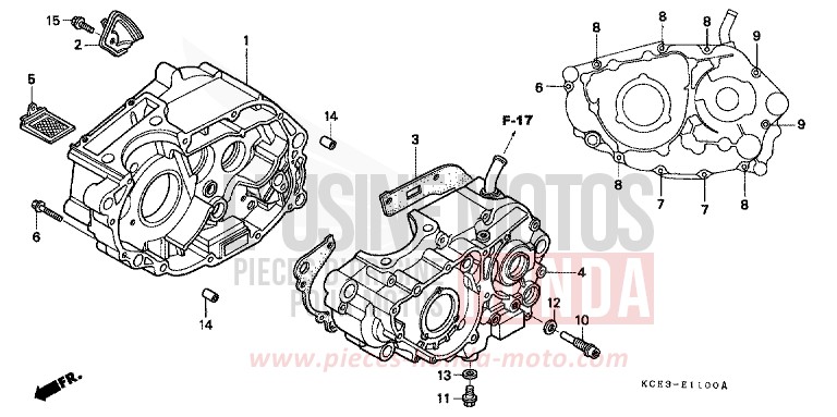 CRANKCASE for XR250R ROSS WHITE (NH196) from 1997