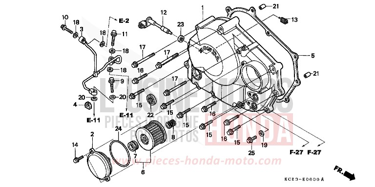 RIGHT CRANKCASE COVER for XR250R ROSS WHITE (NH196) from 1998
