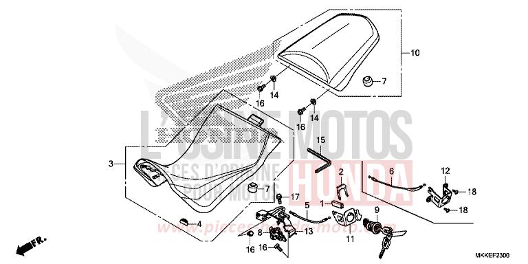 SEAT for CRF1000 DEGITAL SILVER METALLIC (NHA30D) from 2019