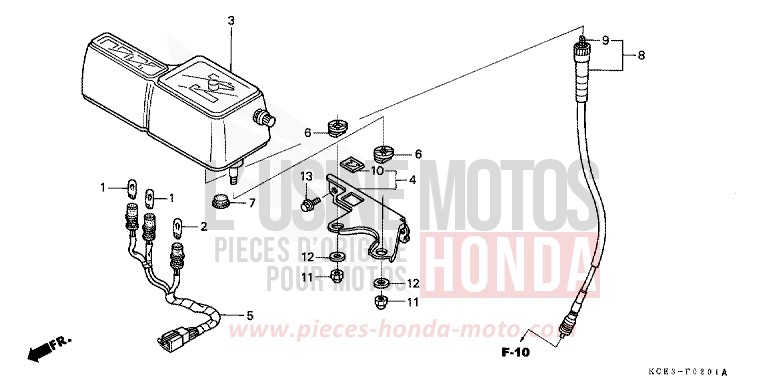 METER (CL/DK/ED/U) for XR250R ROSS WHITE (NH196) from 1999