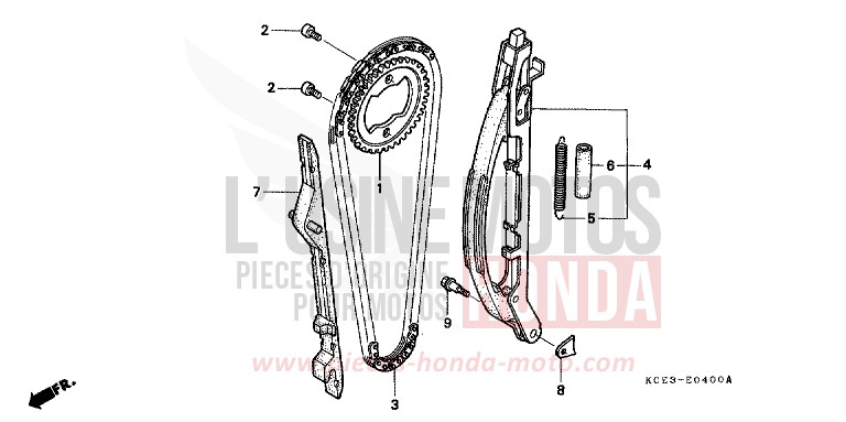 CAM CHAIN/TENSIONER for XR250R FIGHTING RED (R134) from 2000