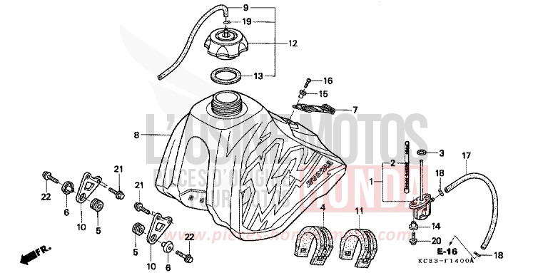 FUEL TANK for XR250R FIGHTING RED (R134) from 2000