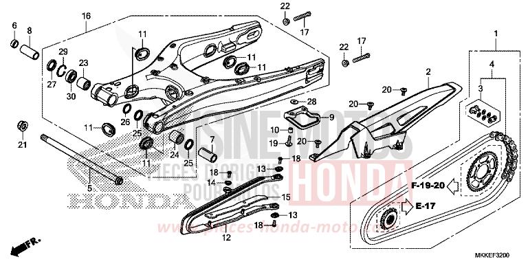 SWINGARM for CRF1000 DEGITAL SILVER METALLIC (NHA30D) from 2019