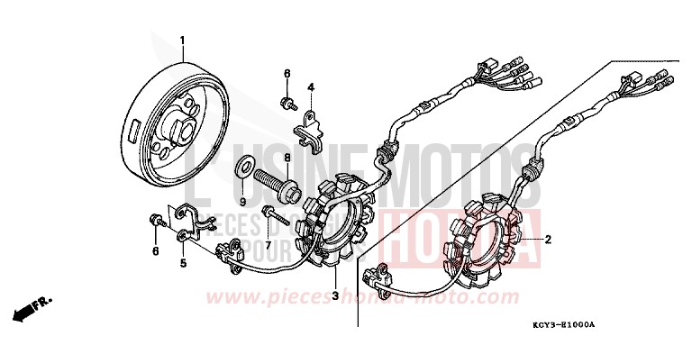 GENERATORE per XR400R FIGHTING RED (R134) del 2001