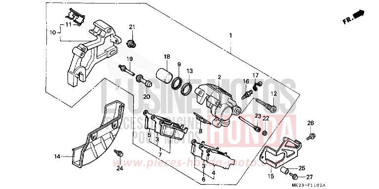 REAR BRAKE PANEL for XR600R SHASTA WHITE (NH138H) from 1991