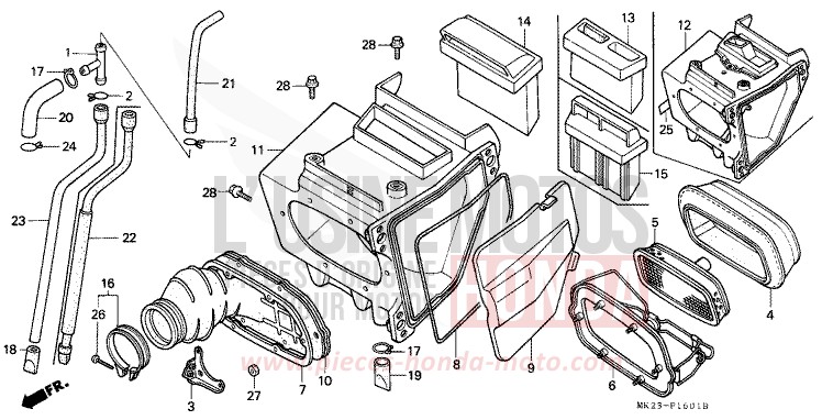 AIR CLEANER for XR600R SHASTA WHITE (NH138H) from 1991