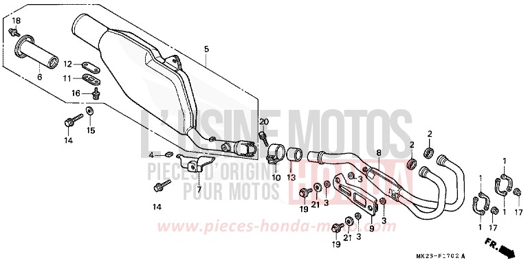 EXHAUST MUFFLER for XR600R SHASTA WHITE (NH138H) from 1991