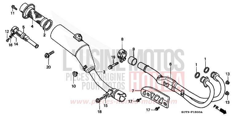 EXHAUST MUFFLER for XR400R FIGHTING RED (R134) from 2001
