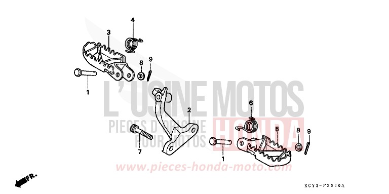 PEDANA per XR400R FIGHTING RED (R134) del 2001
