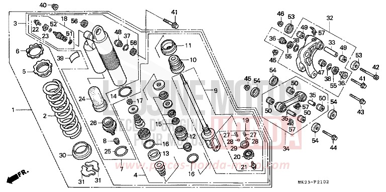 REAR CUSHION for XR600R SHASTA WHITE (NH138H) from 1991