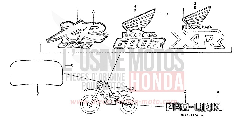 MARK for XR600R SHASTA WHITE (NH138H) from 1991